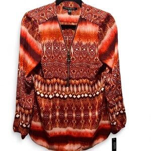 ✨NWT Zac & Rachel Red and Orange Blouse - M
